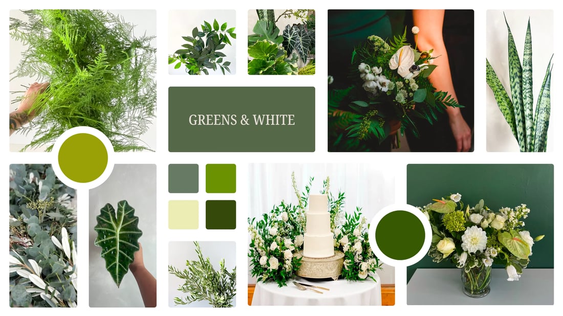 greens & white mood board main