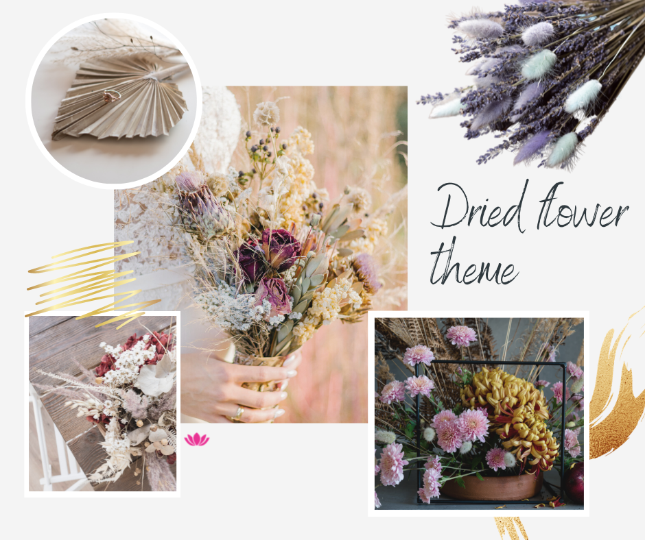 wedding inspiration moodboard drief flowers